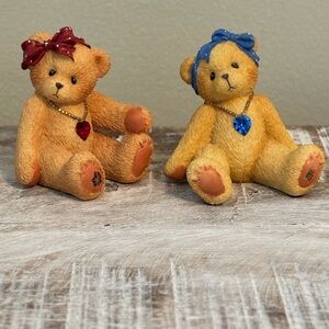 Cherished Teddies set of 2  with Red and Blue Accents